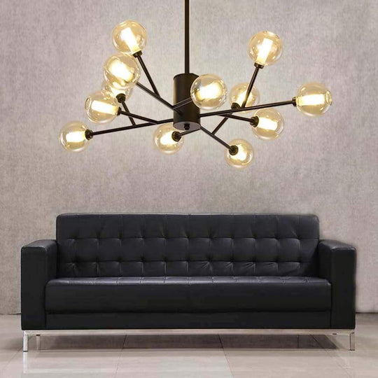 12-Bulb Glass Sputnik LED Nordic Pendant Chandelier