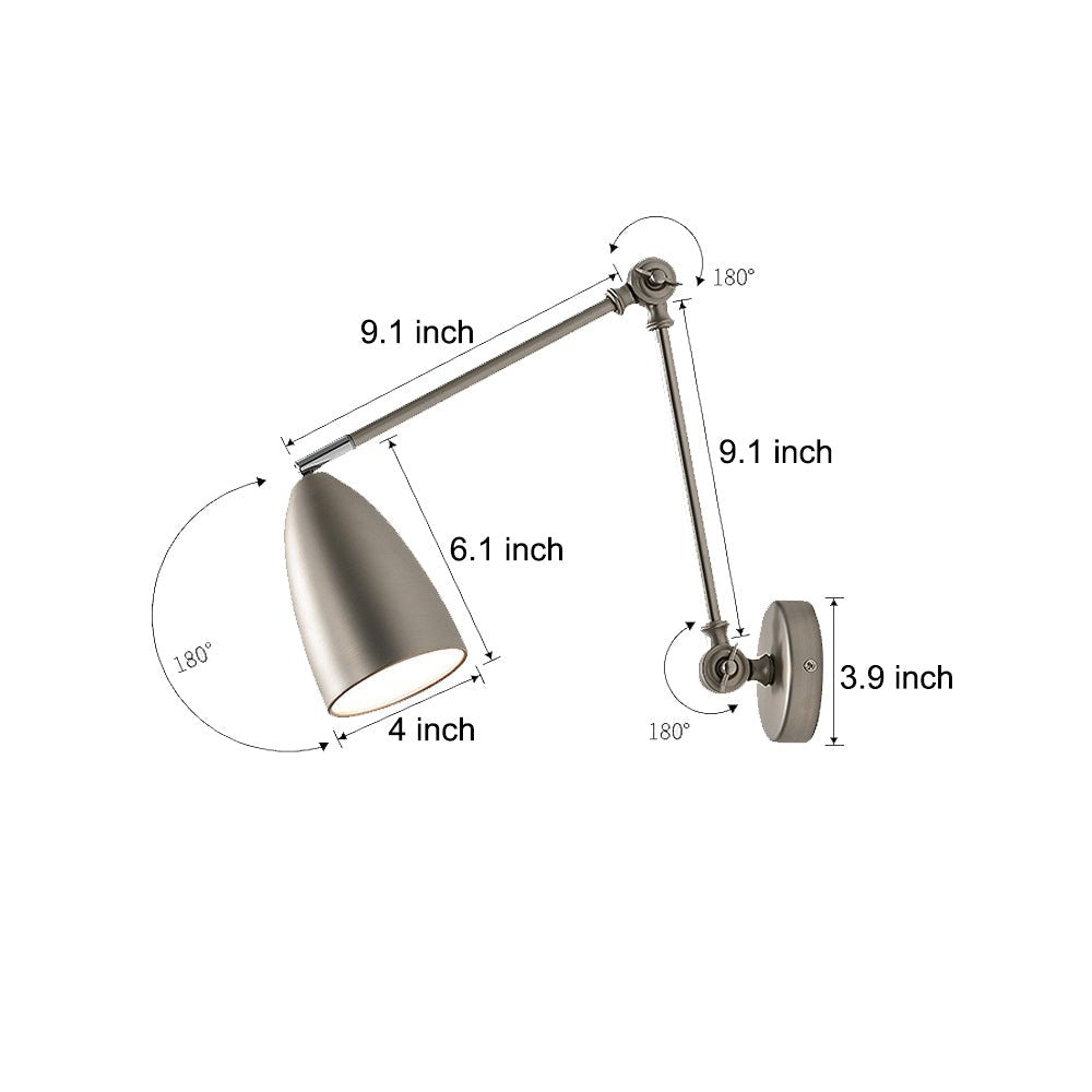 Swing Arm Wall Lamp – Adjustable 1-Light Wall Mounted Sconce