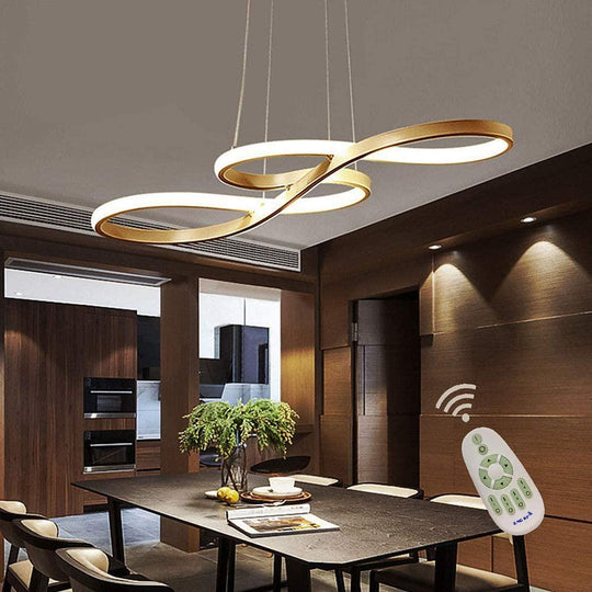 Geometric Wave Semi-Flush Chandelier – Metal & Silica Gel