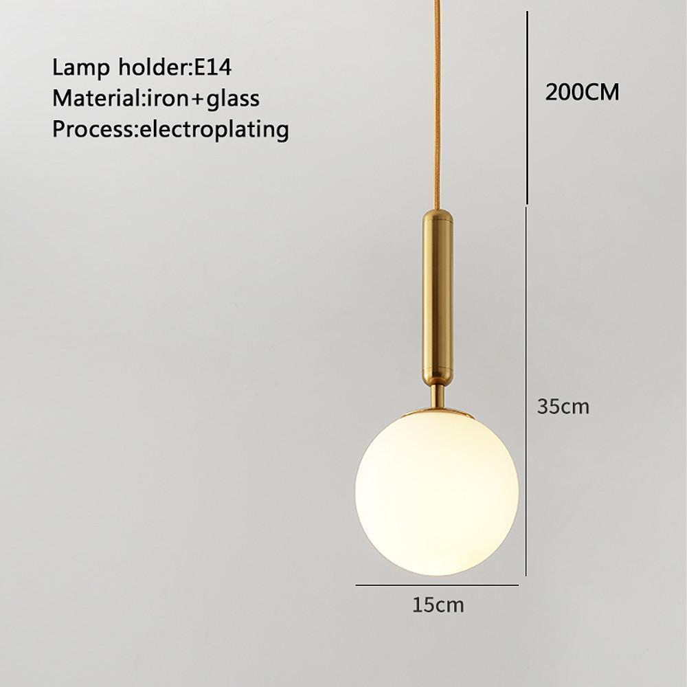 Glass Ball Shaped LED Electroplated Modern Pendant Light