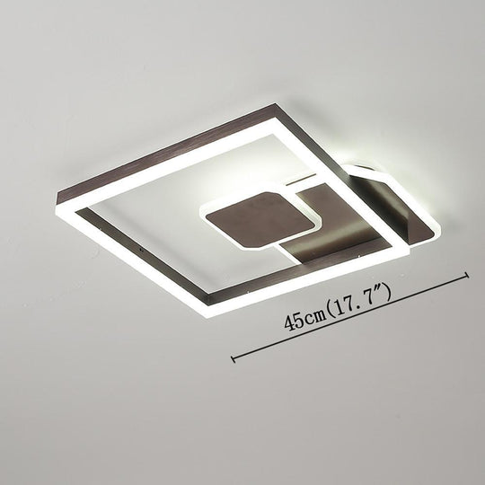 Abstract Square Dimmable LED Modern Flush Mount Ceiling Light