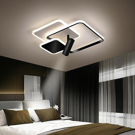 3 Square Metal LED Flush Mount Ceiling Light