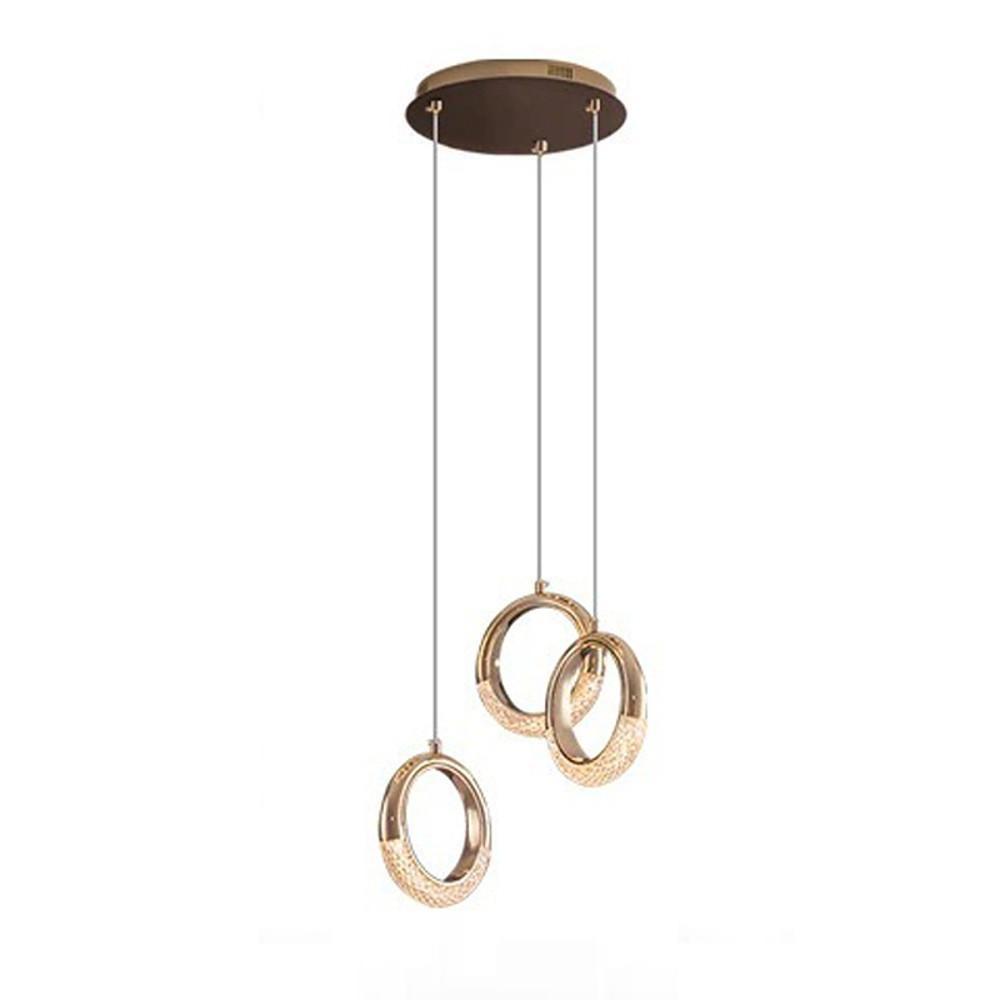 Ring Shaped LED Electroplated Metal Modern Pendant Light