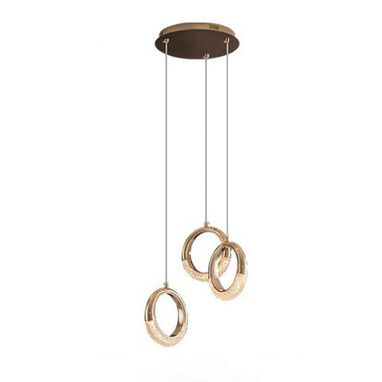 Ring Shaped LED Electroplated Metal Modern Pendant Light