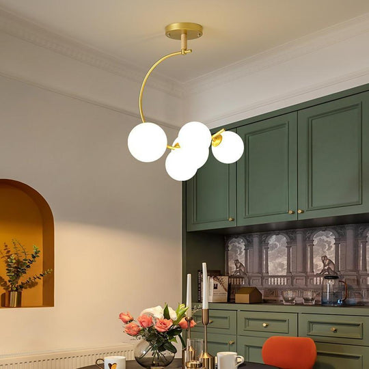 Nordic Style 5-Light Cluster Globe Chandelier