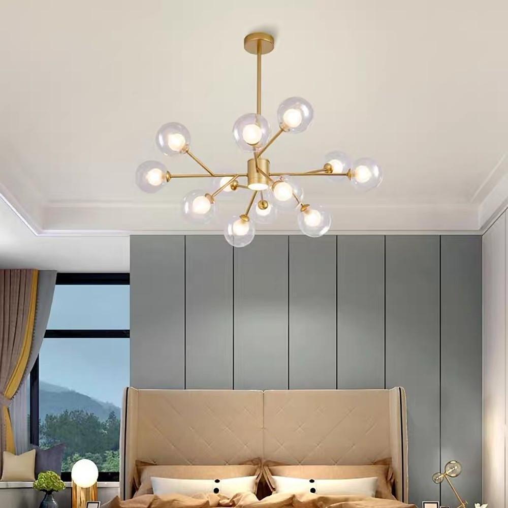 9-Light Glass LED Modern Chandelier