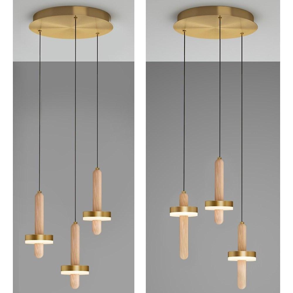 Circle Cylinder LED Gold Nordic Pendant Light