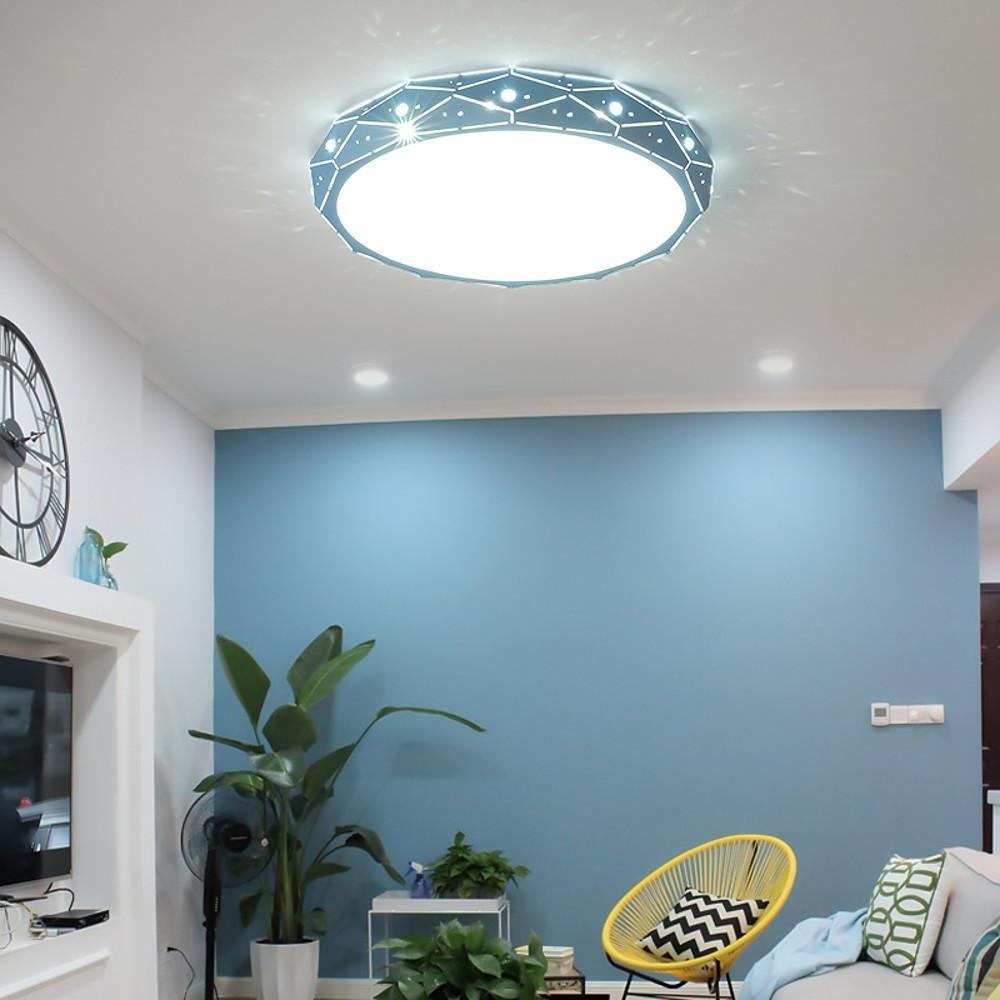 Circular Flush Mount Drum LED Ceiling Light – Modern Nordic Style