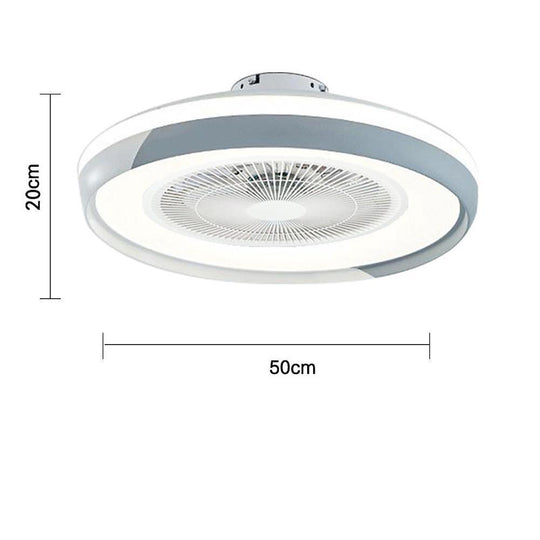 Circular Dimmable Bladeless Ceiling Fan with LED Light