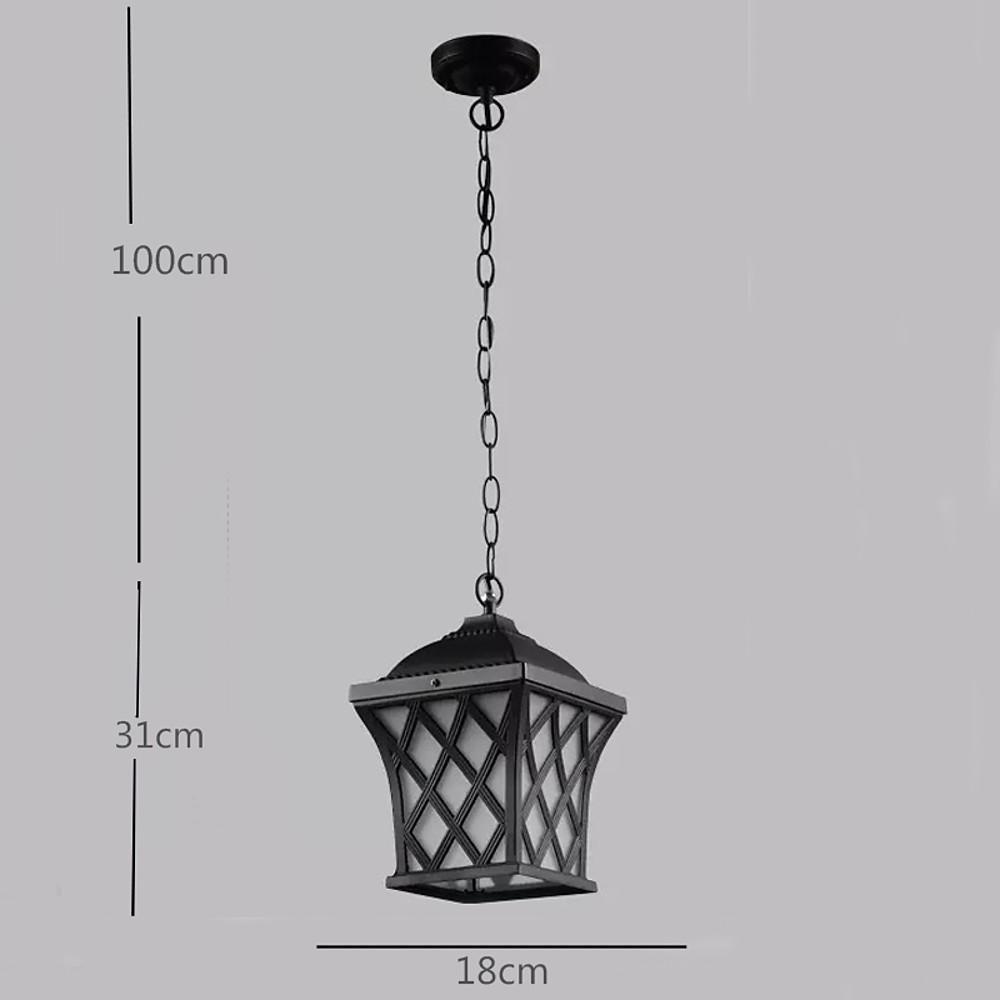 Classic Electroplated Metal Glass Lantern Traditional Pendant Light