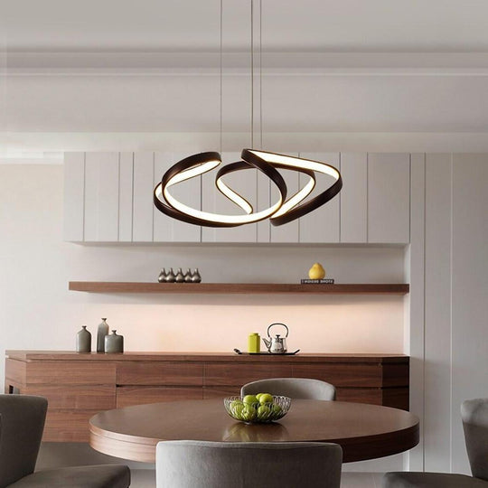 Interwoven Wave Design Gold Sputnik Chandelier – Metal Ceiling Light