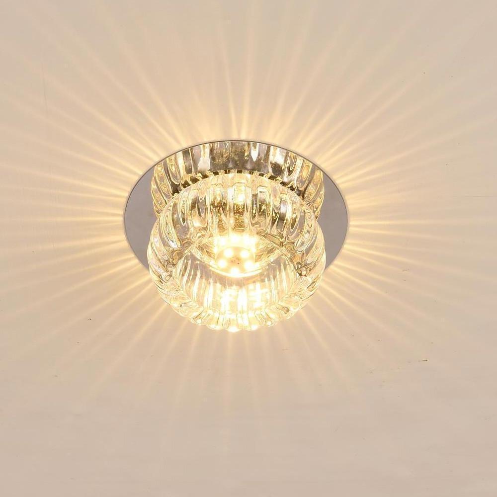 Geometric Crystal Flush Mount LED Ceiling Light
