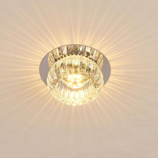 Geometric Crystal Flush Mount LED Ceiling Light