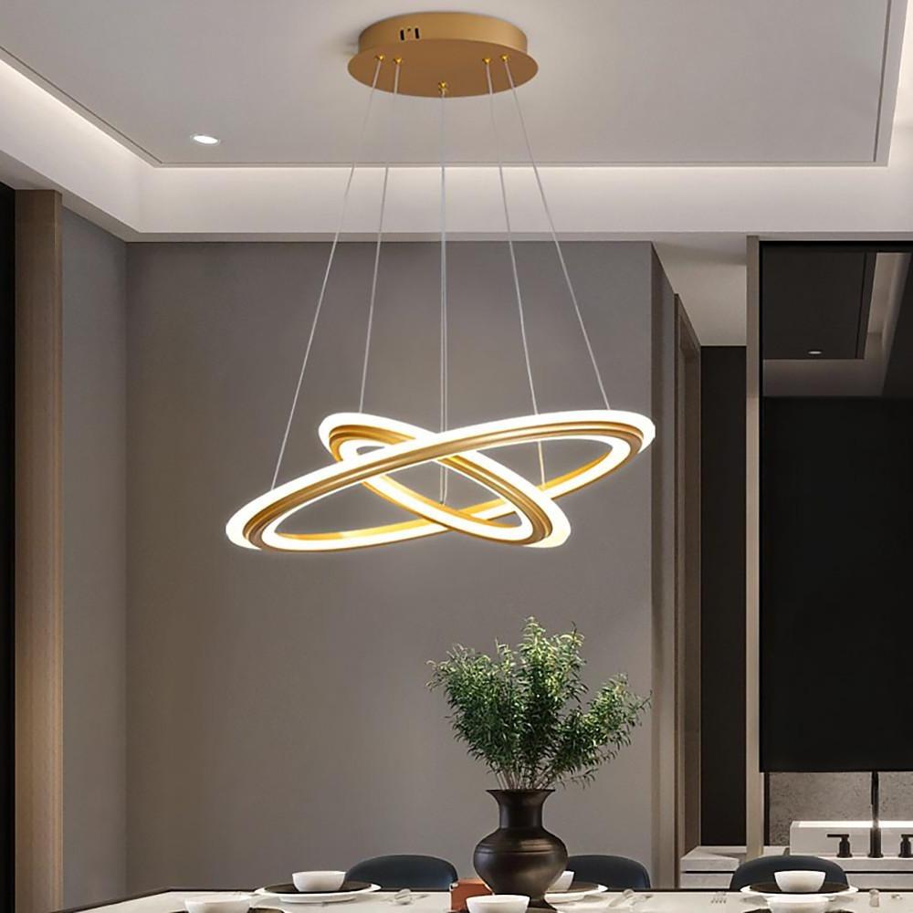 2 Light Circles Shaped LED Nordic Chandeliers Hanging Ceiling Lights