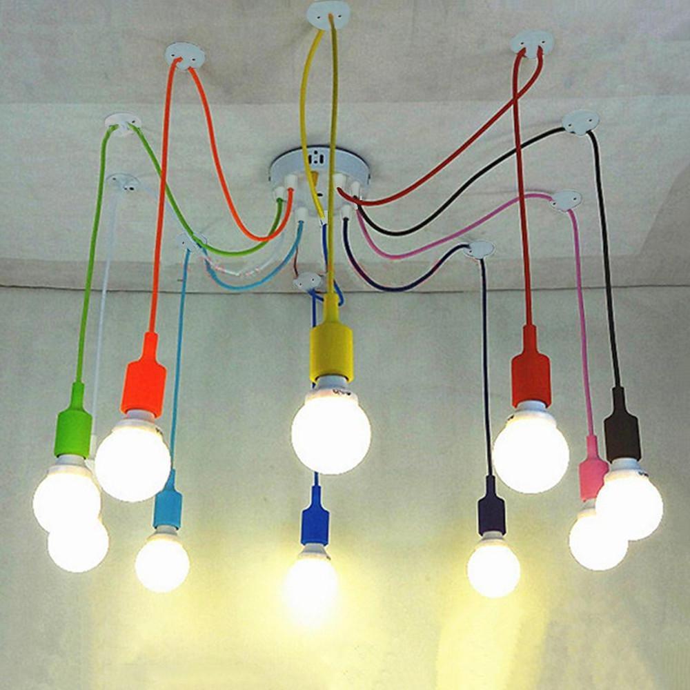 Cluster Spider Pendant Lighting 10 Heads DIY Adjustable Ceiling Light