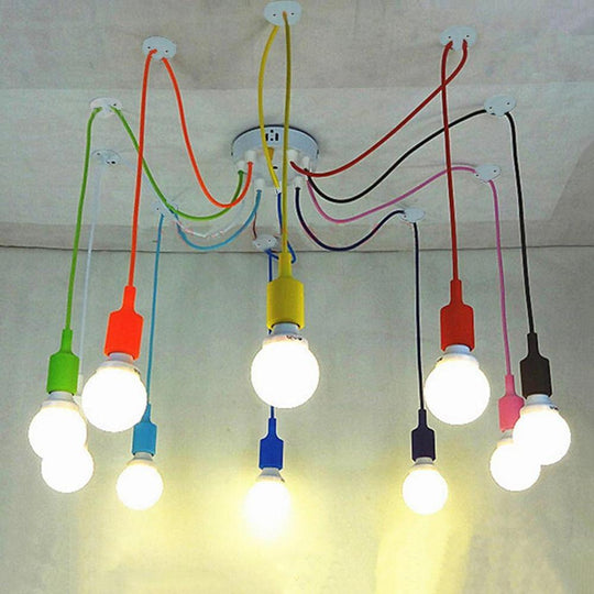 Cluster Spider Pendant Lighting 10 Heads DIY Adjustable Ceiling Light