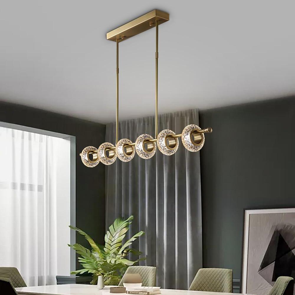 Modern Gold Sputnik Chandelier with Copper and Glass Accents