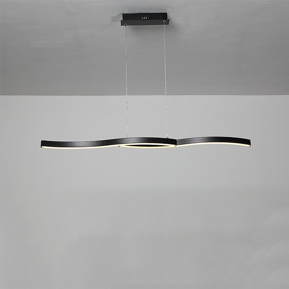 Dual Wave Metal & PVC Island Dining Chandelier – 2-Light LED