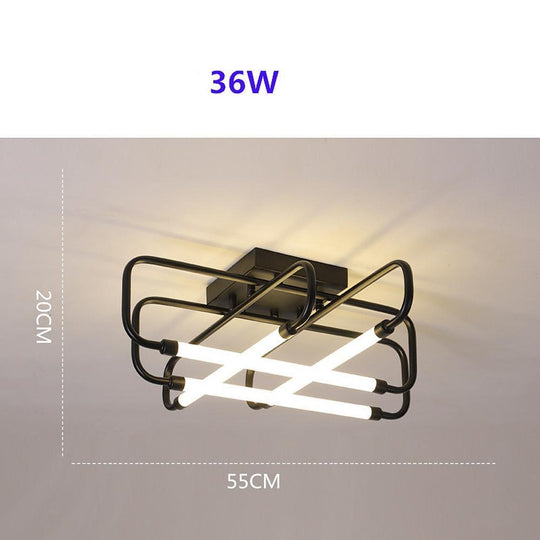 Geometric Lantern Dimmable LED Modern Ceiling Light Flush Mount Lighting