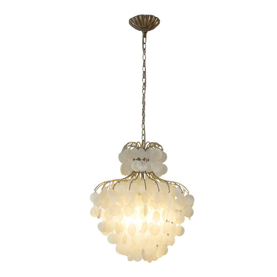Tiered Capiz Shell Chandelier – Elegant French Style