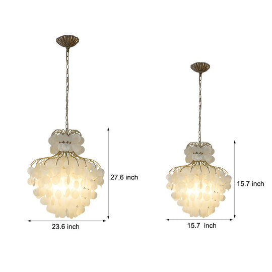 Tiered Capiz Shell Chandelier – Elegant French Style