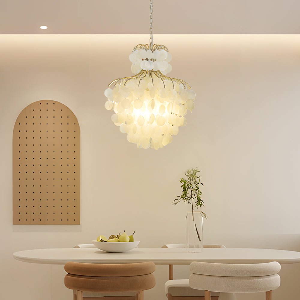 Tiered Capiz Shell Chandelier – Elegant French Style