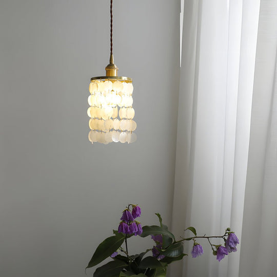 Capiz Shell Tiered Pendant Light