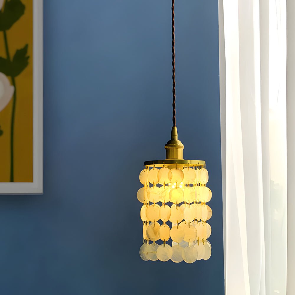 Capiz Shell Tiered Pendant Light