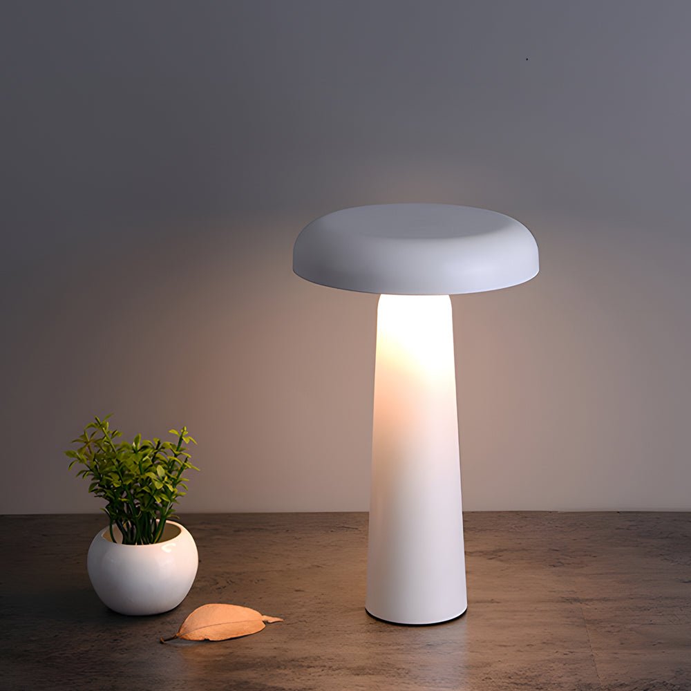 Tiltable Mushroom LED Table Lamp with Touch Dimming and USB Charging