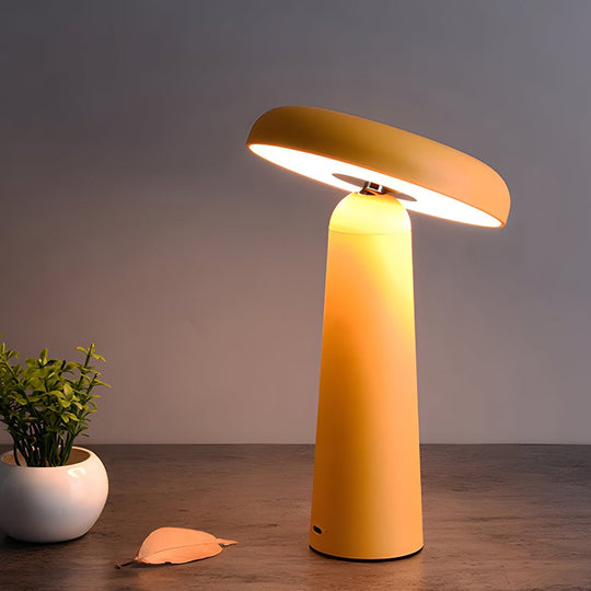 Tiltable Mushroom LED Table Lamp with Touch Dimming and USB Charging