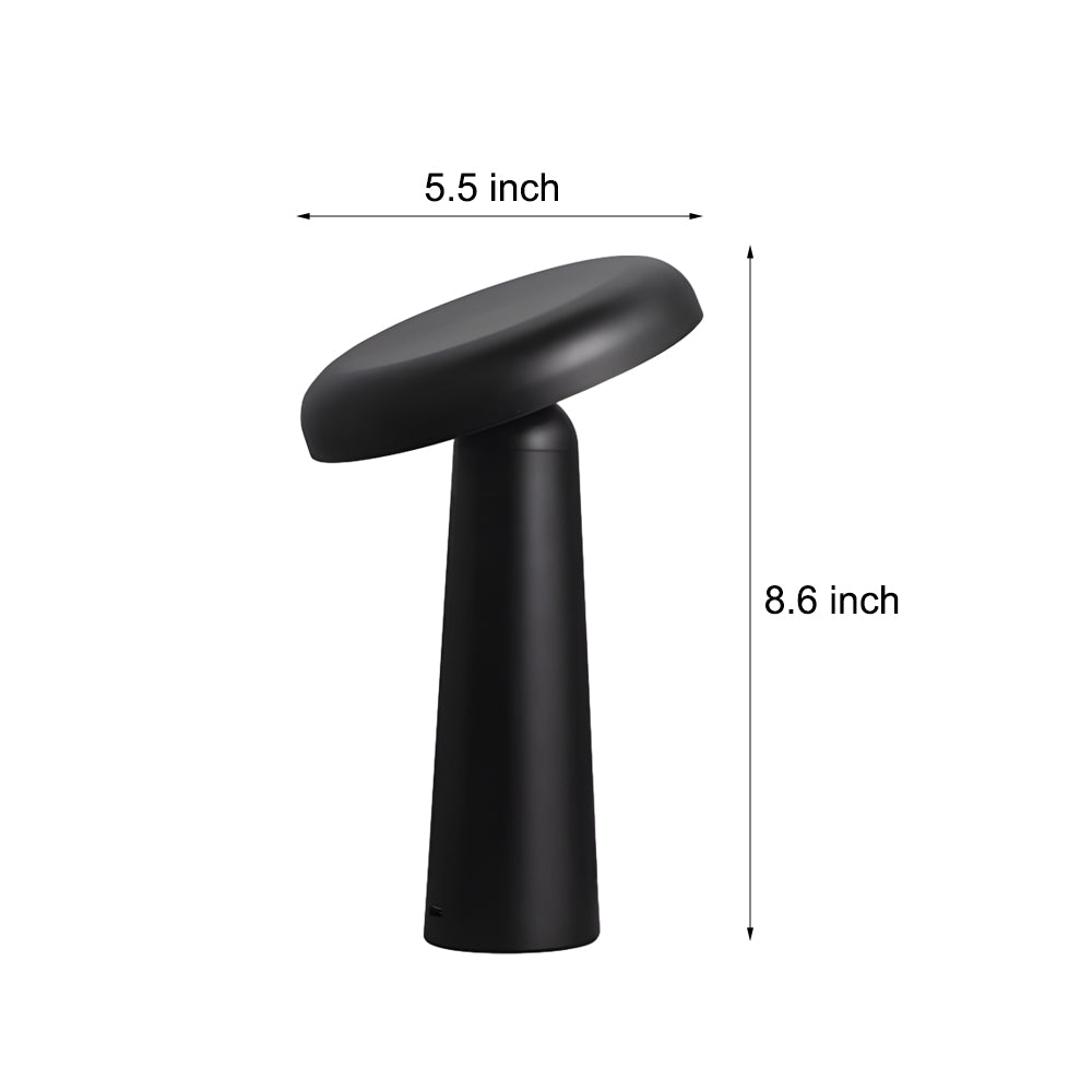 Tiltable Mushroom LED Table Lamp with Touch Dimming and USB Charging
