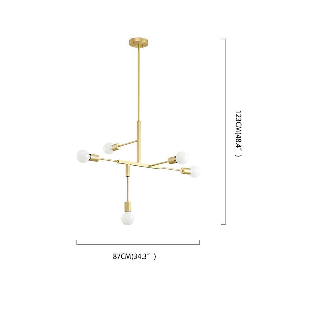 5 Light LED Artistic Glass and Metal Sputnik Chandelier