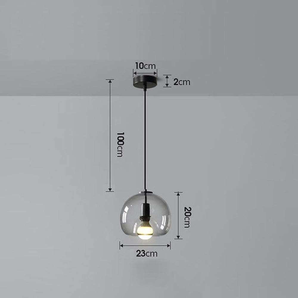 Vintage Smoked Glass Metal Pendant Light