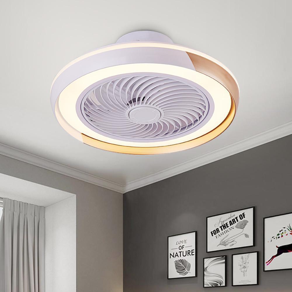 Modern Round Bladeless LED Ceiling Fan Light with Dimming