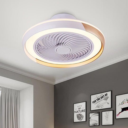 Modern Round Bladeless LED Ceiling Fan Light with Dimming