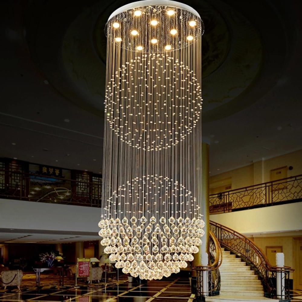 Double Sphere Metal Crystal Rustic Contemporary Chandelier