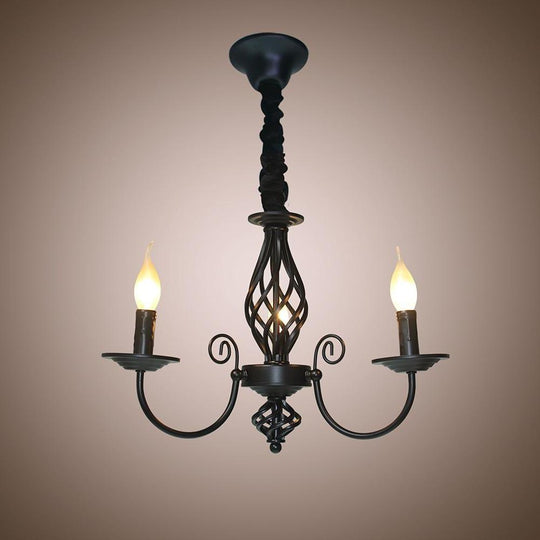 Triple Candles Shape Farmhouse Candelabra Pendant Light LED Oil Rubbed Bronze
