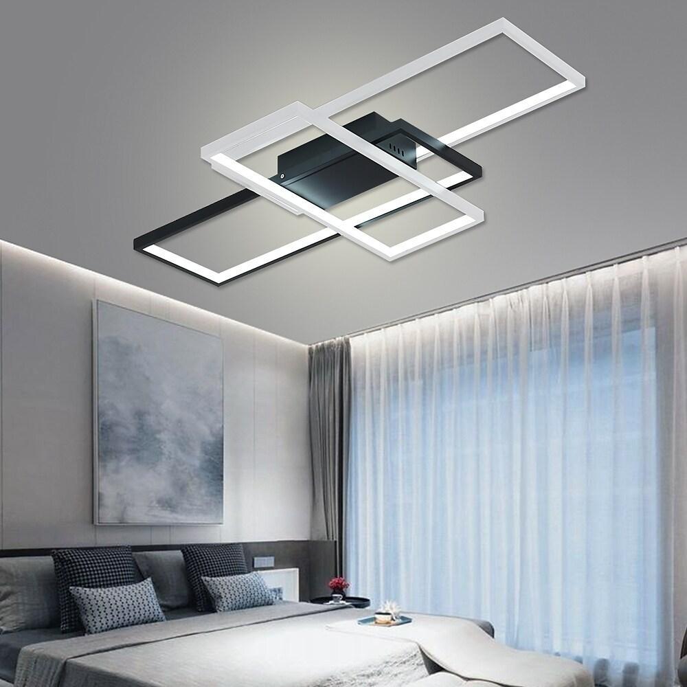 Multi Rectangle Large Flush Mount LED Ceiling Light with 3 Tiers