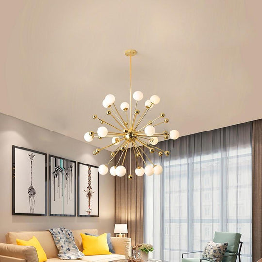 Nordic Globe Sputnik 18-Bulb LED Chandelier – Modern Gold Finish