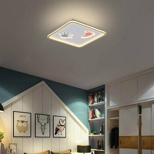 Hand and Foot Print LED Modern Flush Mount Ceiling Light