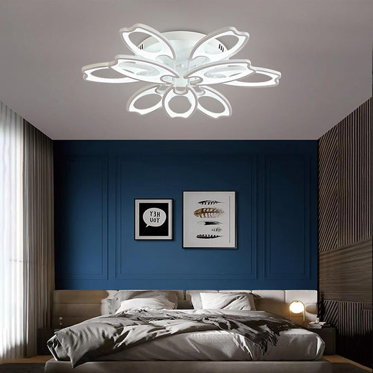 Flower Novelty Dimmable LED Modern Semi-Flush Mount Ceiling Light