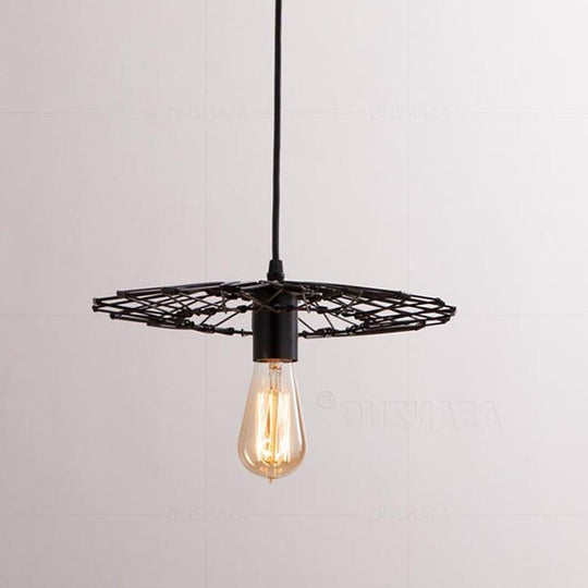 Wire Lantern Country Metal Pendant Light