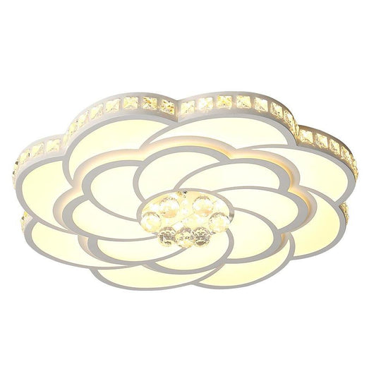 Flower Swirl Metal Novelty LED Flush Mount Ceiling Light for Bedroom