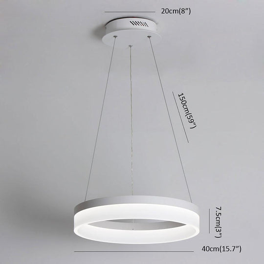 Circular Contemporary – Aluminum Acrylic LED Pendant Ceiling Light