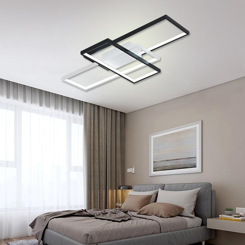 Multi Rectangle Large Flush Mount LED Ceiling Light with 3 Tiers