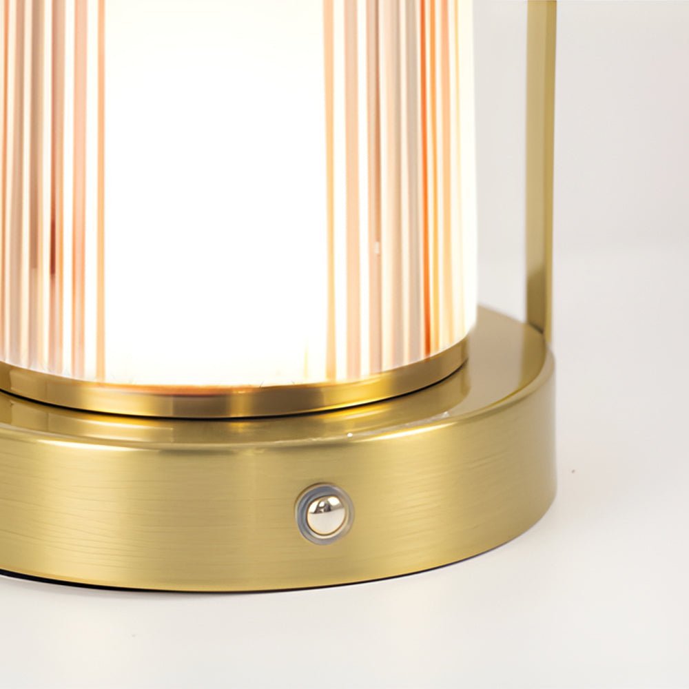 Rechargeable LED Brass Lantern Table Lamp with Touch Control