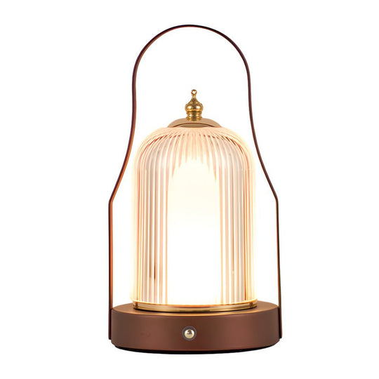 Rechargeable LED Brass Lantern Table Lamp with Touch Control