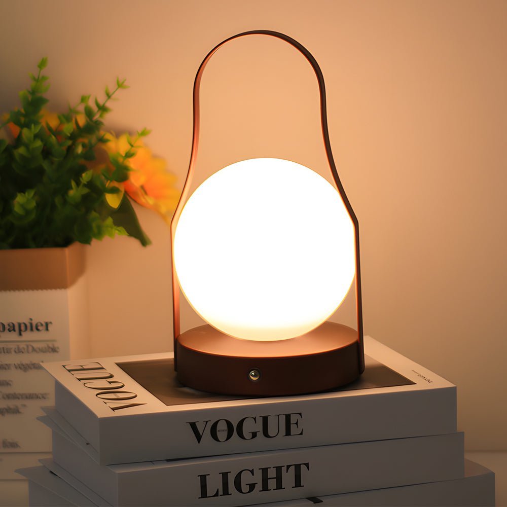 Rechargeable LED Brass Lantern Table Lamp with Touch Control