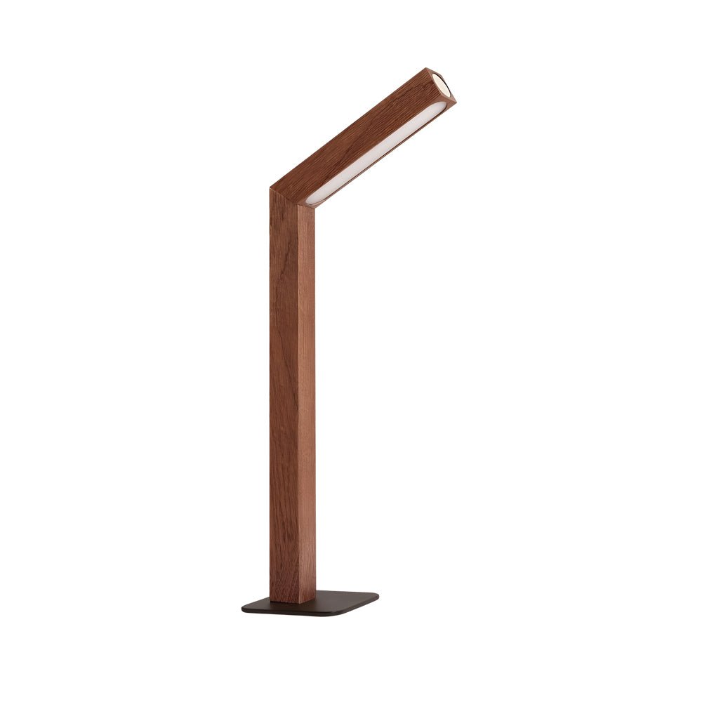 Touch LED Linear Table Lamp with Rotatable Head and Wood Base