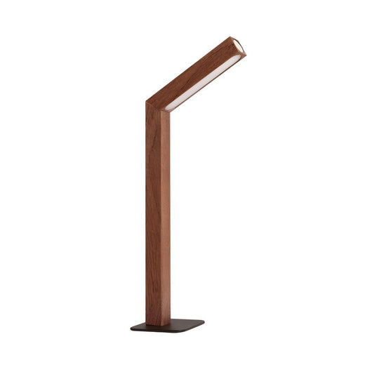 Touch LED Linear Table Lamp with Rotatable Head and Wood Base